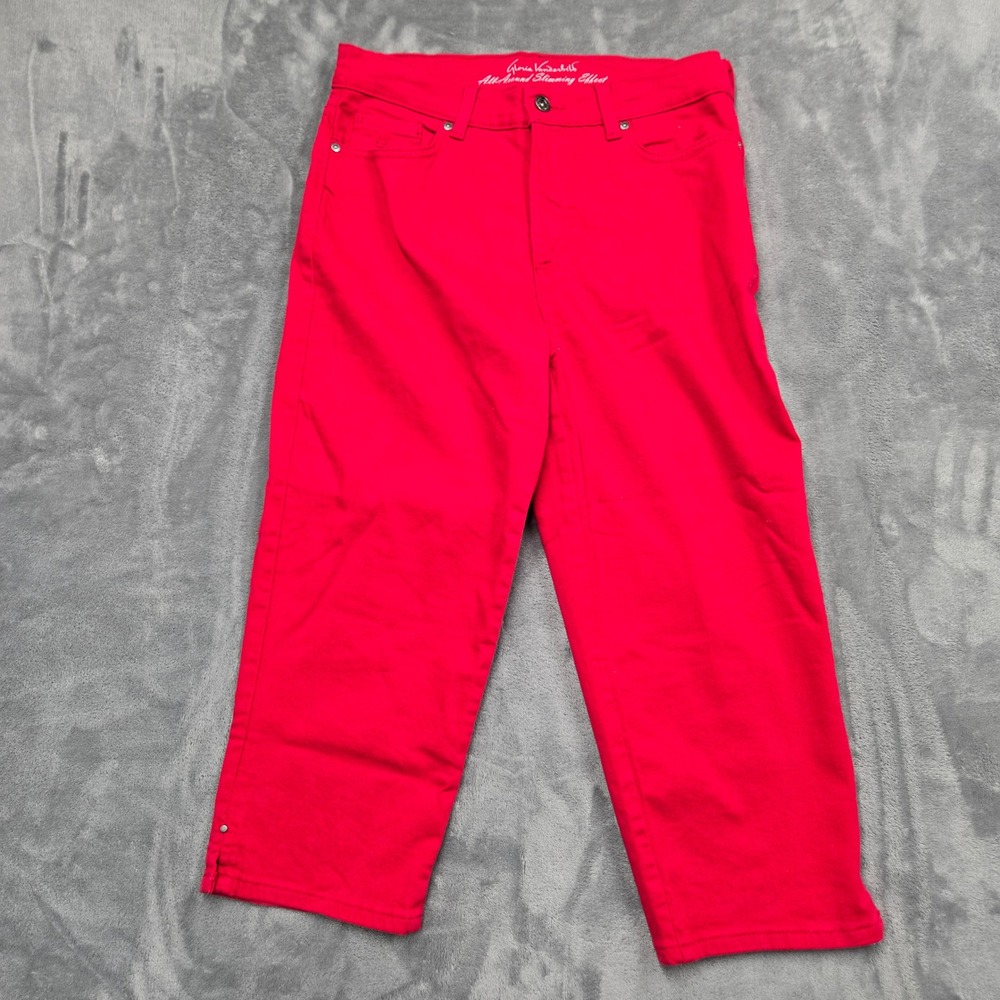 Gloria Vanderbilt Amanda Slimming Effect Red Tapered Pants Womens Size 10